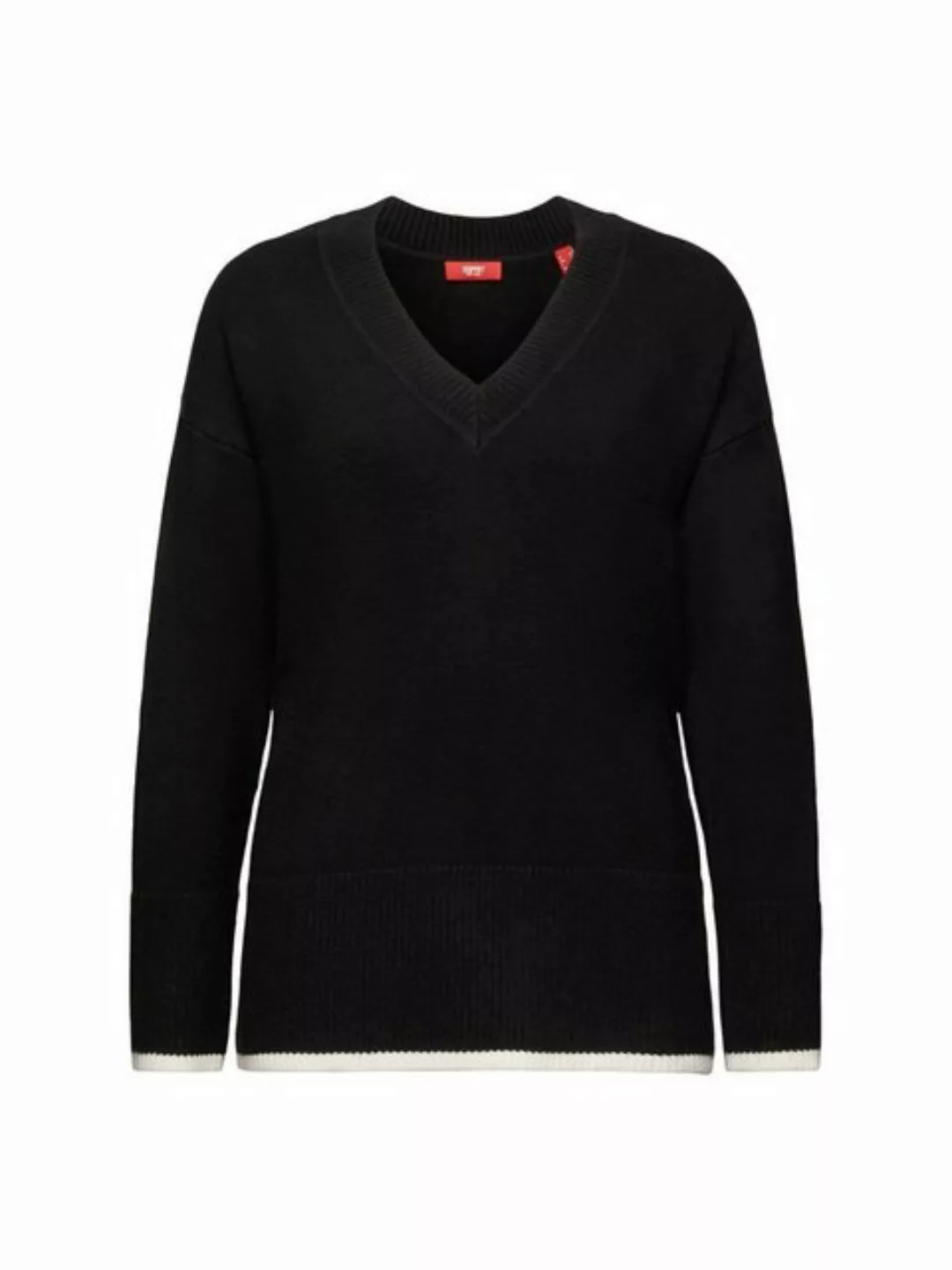 Esprit V-Ausschnitt-Pullover Longsleeve mit V-Ausschnitt günstig online kaufen