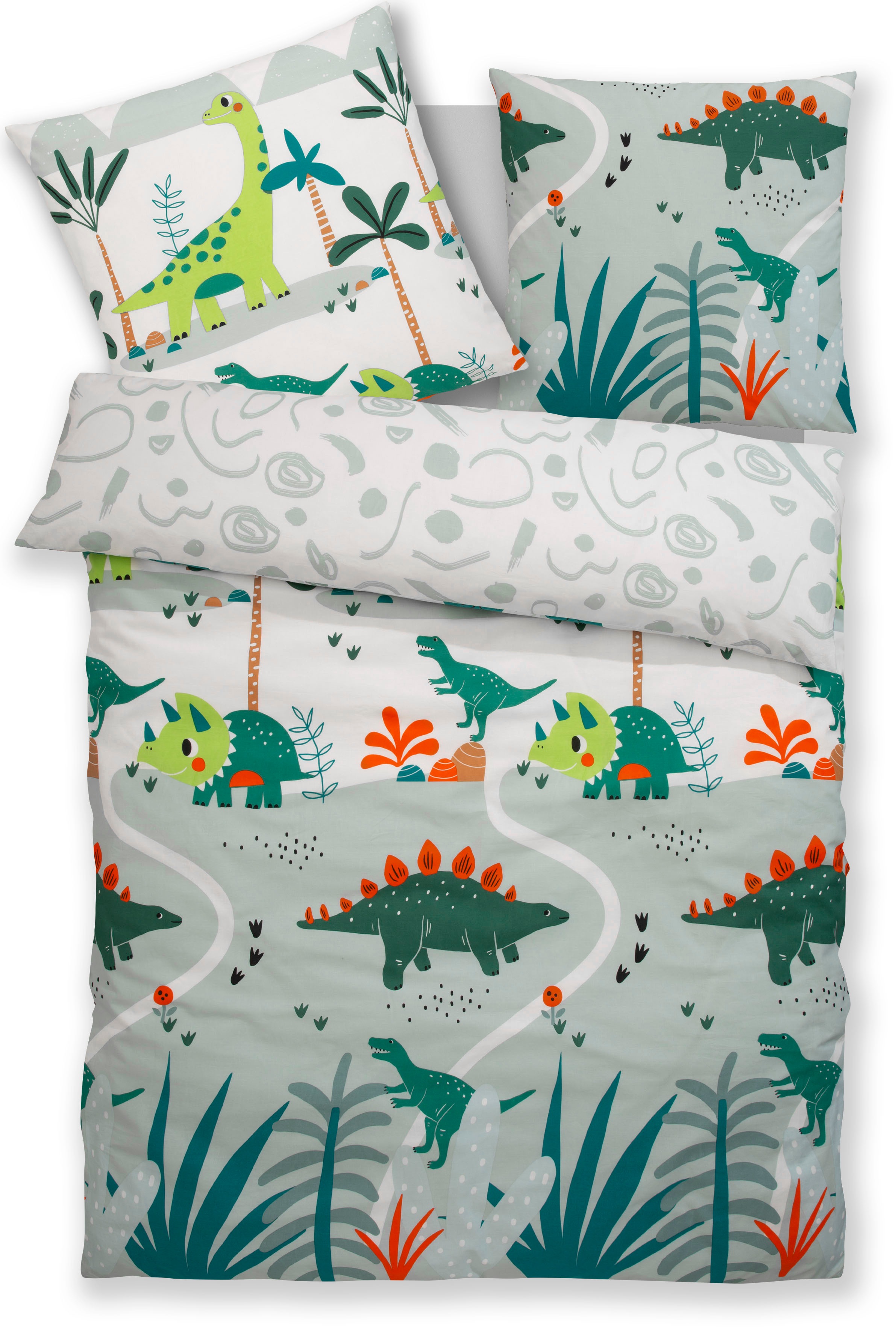 Lüttenhütt Kinderbettwäsche »CUDDLEE«, in vielen Designs: Dino,Einhorn,Welt günstig online kaufen