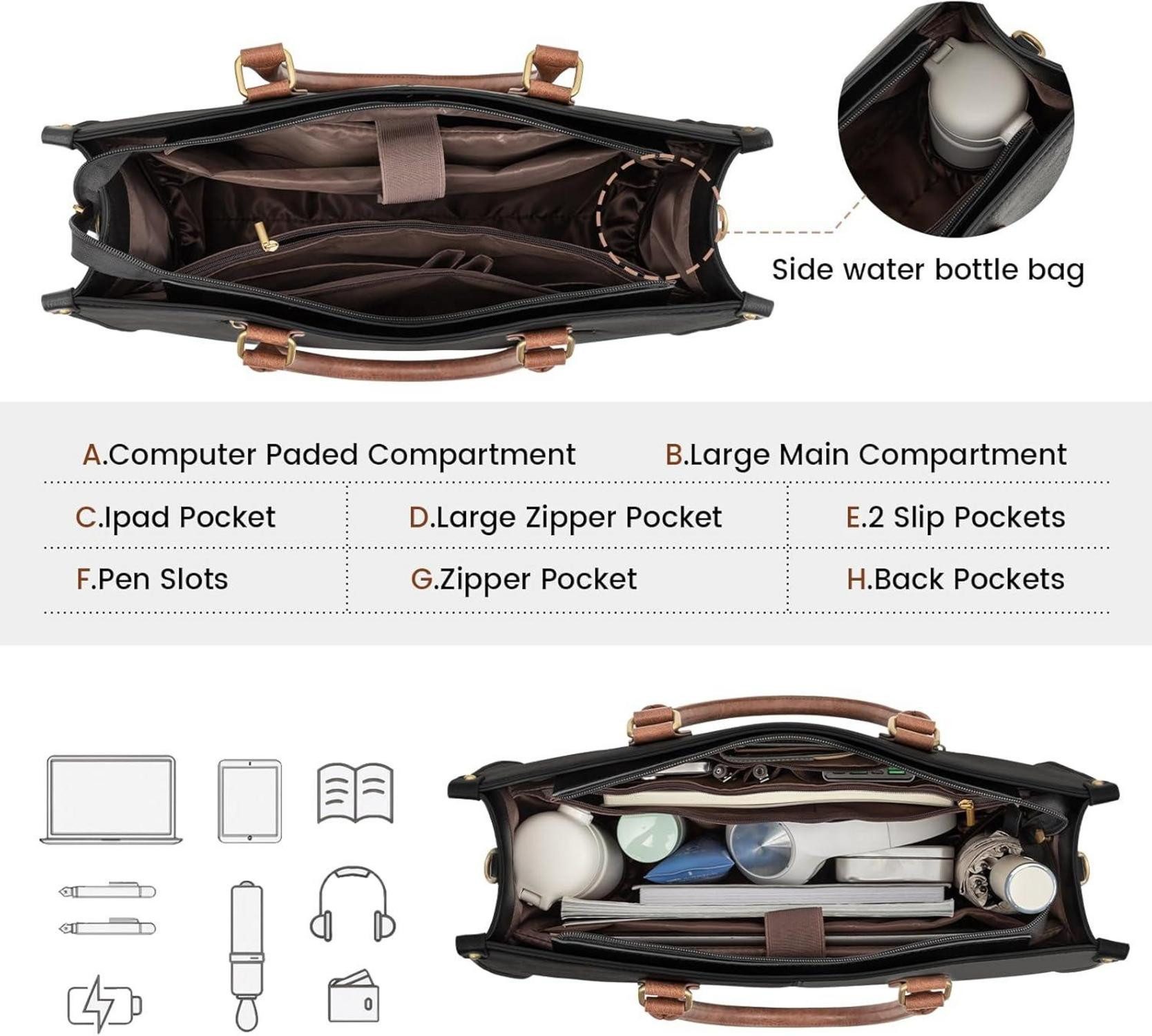 LuxusKollektion Handtasche Handtasche Damen Shopper 15.6 günstig online kaufen