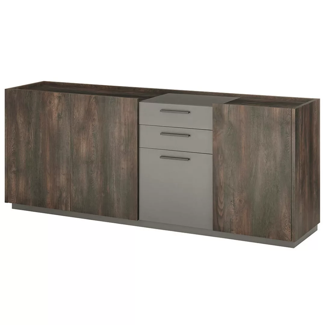 Sideboard 200cm in Eiche mit anthrazit LAFAYETE-61 günstig online kaufen