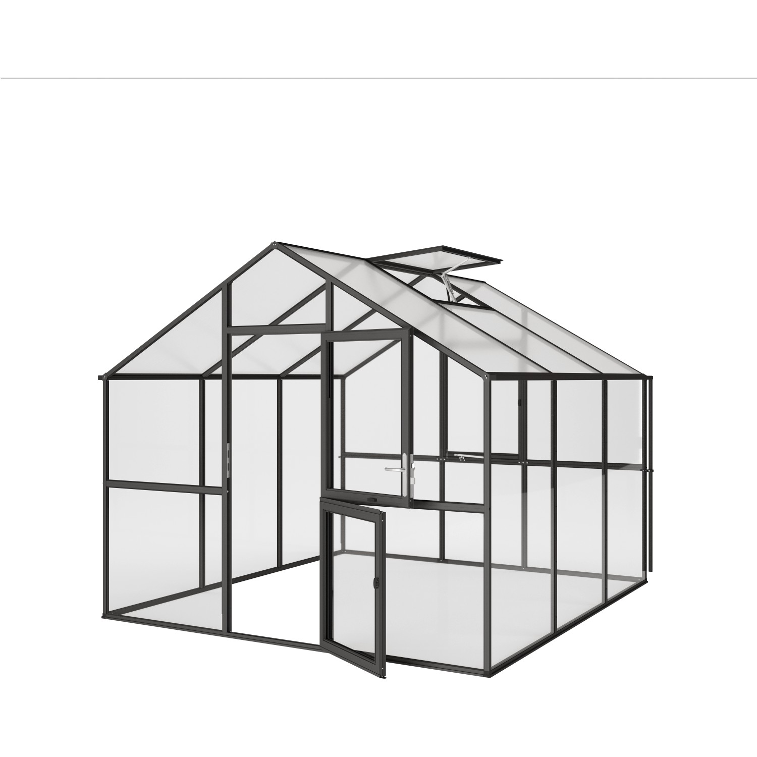 KGT Gewächshaus Ortasia III Anthrazit-Grau 9,6 m² günstig online kaufen