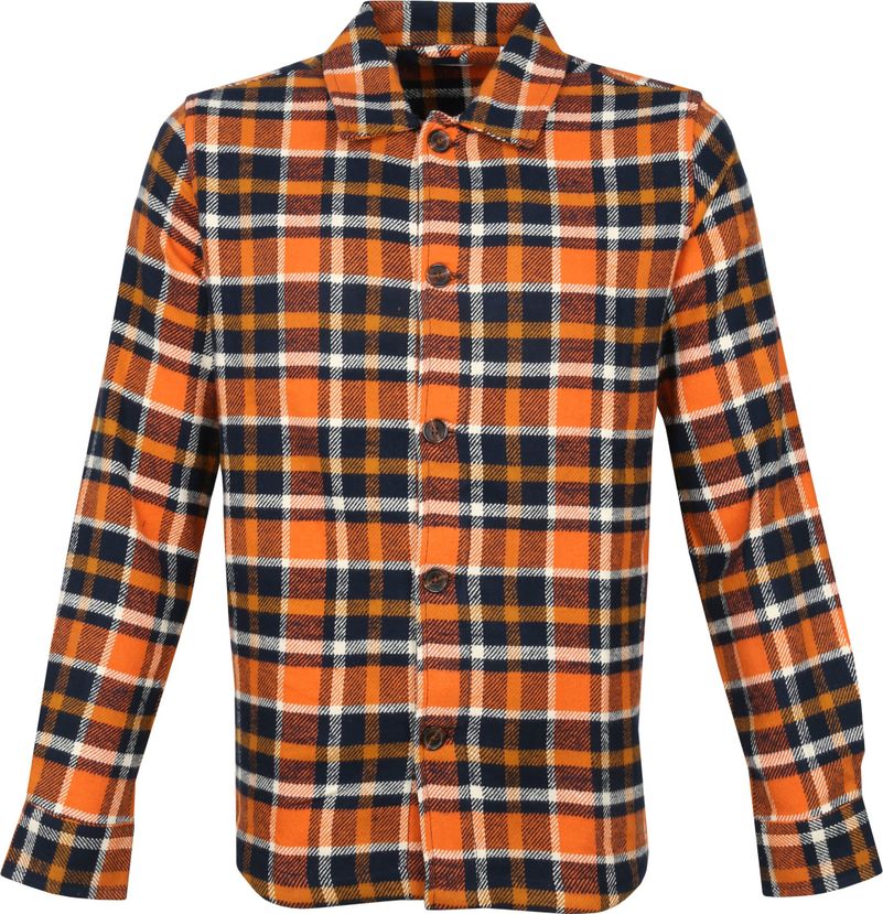 KnowledgeCotton Apparel Overshirt Karo Orange - Größe XL günstig online kaufen