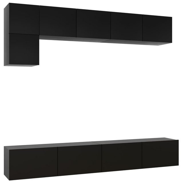 furnicato TV-Schrank 5-tlg. TV-Schrank-Set Schwarz Holzwerkstoff (1-St) günstig online kaufen