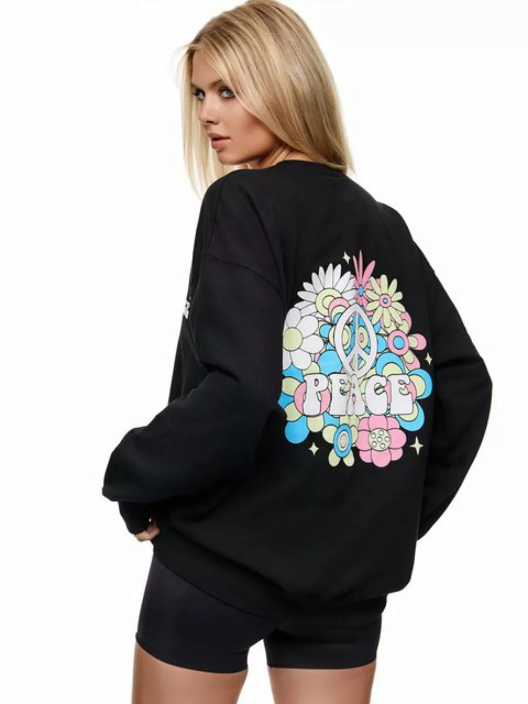 Worldclassca Longsweatshirt Worldclassca Oversized Sweatshirt PEACE Print L günstig online kaufen