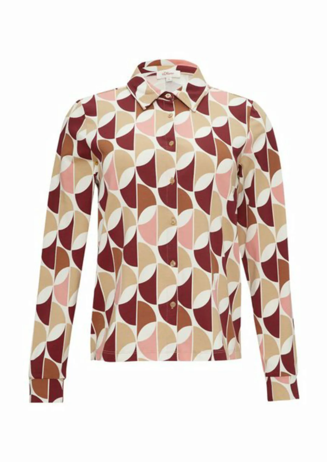 s.Oliver Langarmshirt Jersey-Bluse mit All-over-Print günstig online kaufen