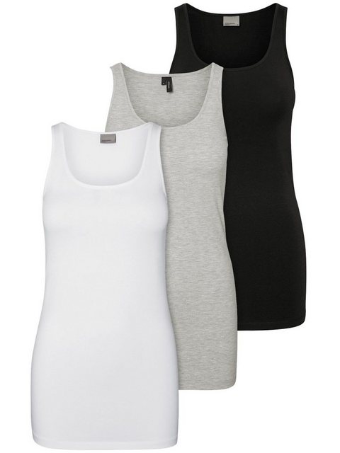 Vero Moda Tanktop Long Tank Top (3-tlg) (3 Stück) lang, elastische Baumwoll günstig online kaufen