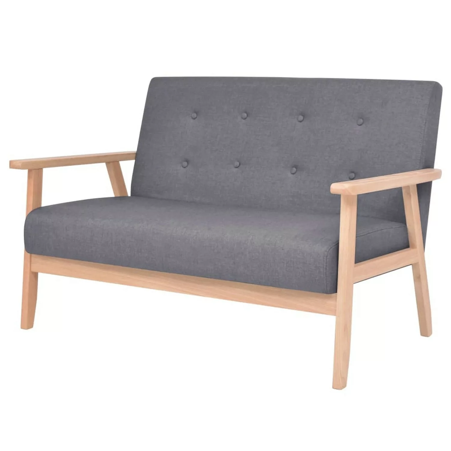 Sofa-set 2-tlg. Stoff Dunkelgrau günstig online kaufen