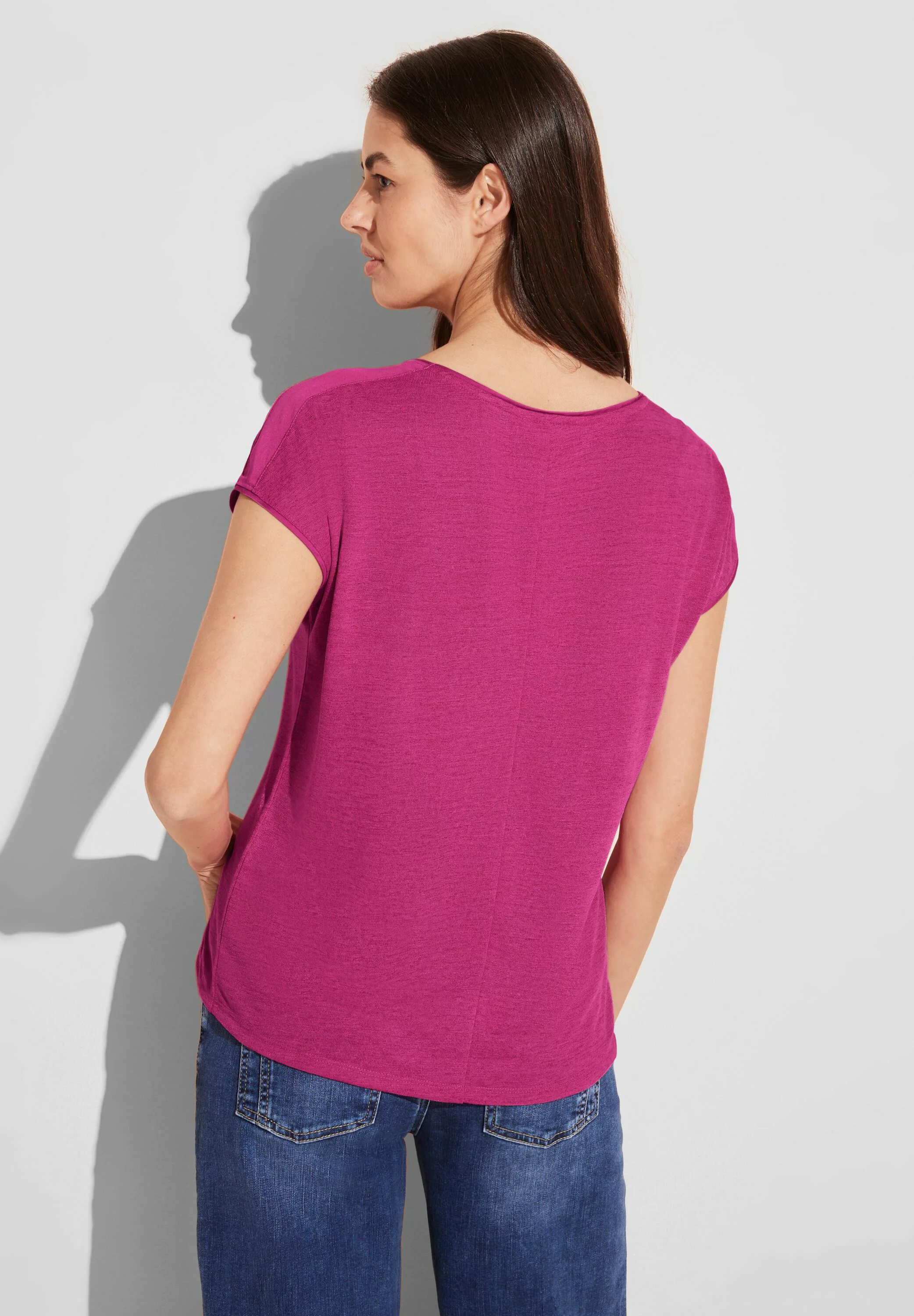 STREET ONE Shirttop mit Leinen Melange Optik günstig online kaufen