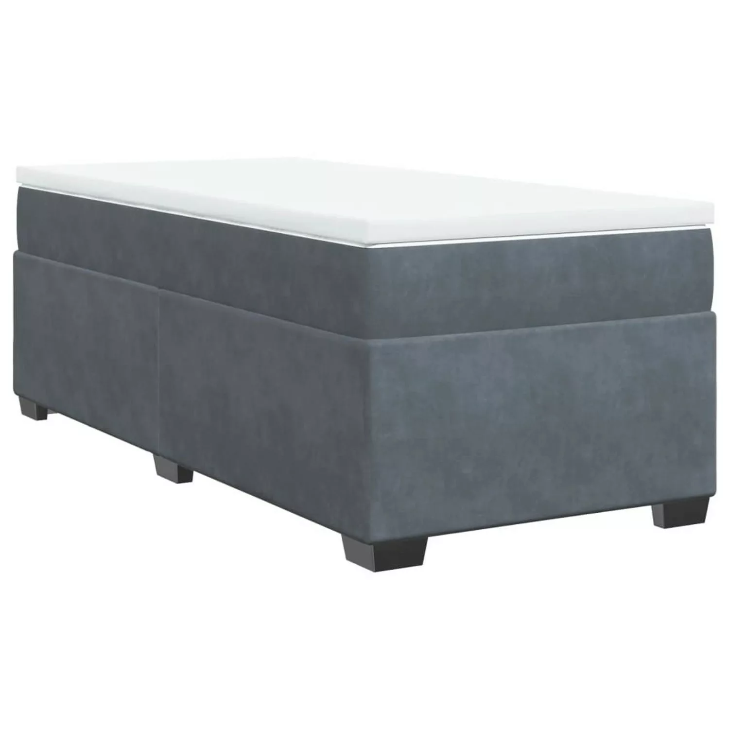 vidaXL Boxspringbett, Boxspringbett mit Matratze Dunkelgrau 100x200 cm Samt günstig online kaufen