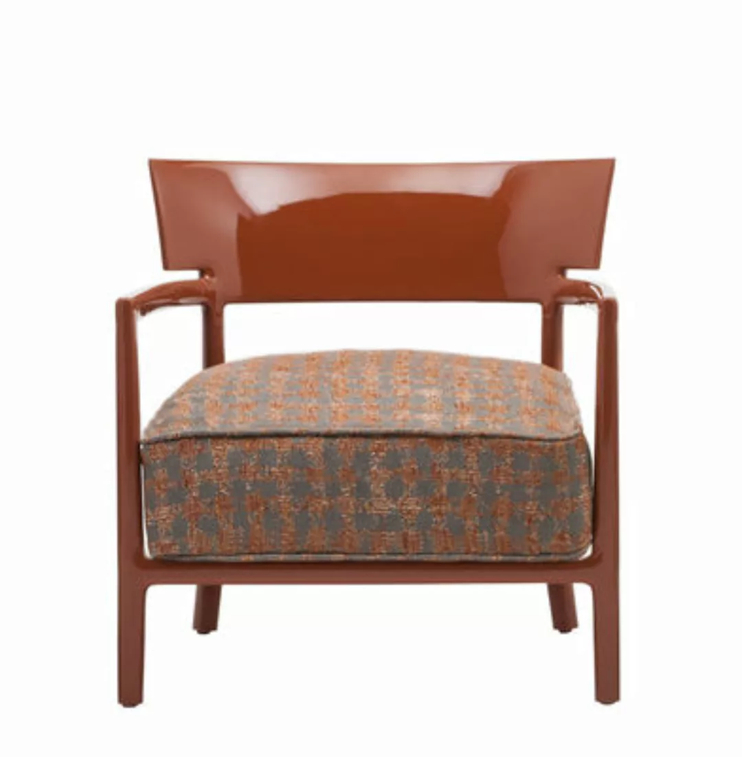 Gepolsterter Sessel Cara INDOOR plastikmaterial textil rot orange / Stoffbe günstig online kaufen