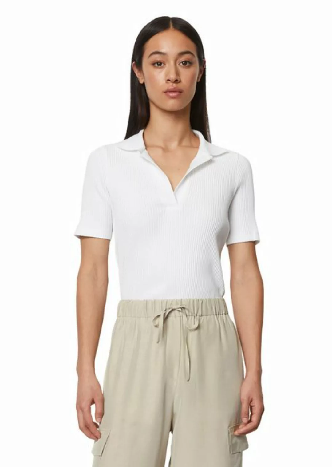 Marc O'Polo Shirtbluse Polo shirt, short sleeve, flatknit günstig online kaufen