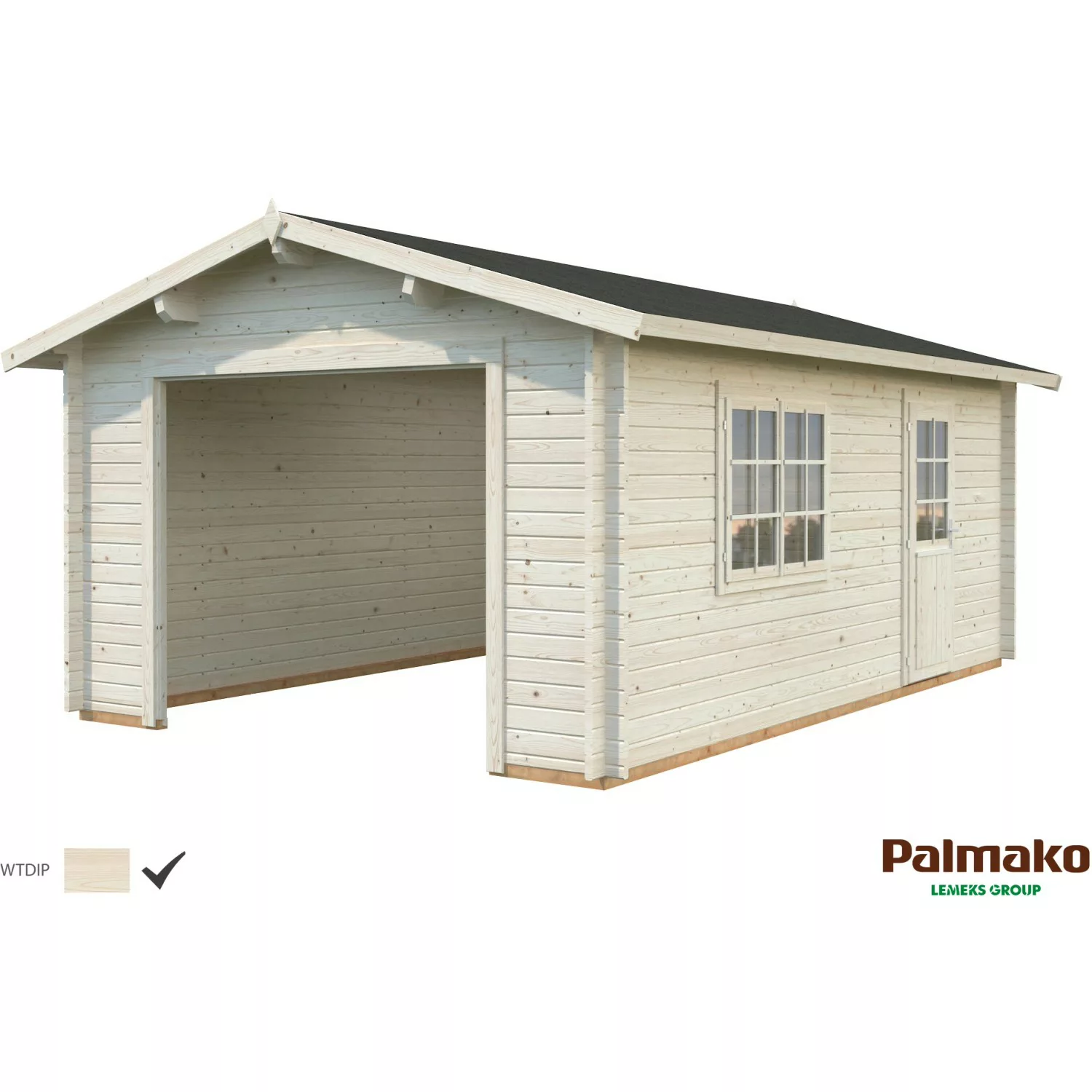 Palmako Holzgarage Roger ohne Tor Klar tauchgrundiert 360 cm x 550 cm günstig online kaufen
