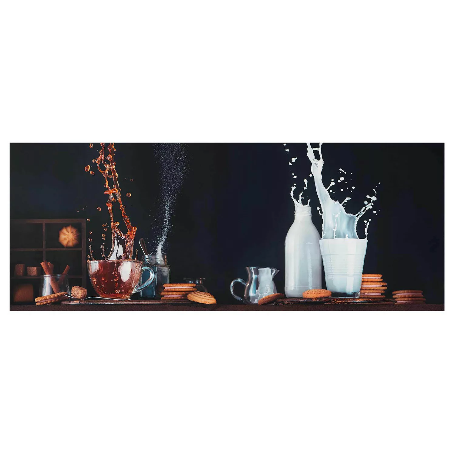 home24 Glasbild Milch und Tee Komposition günstig online kaufen