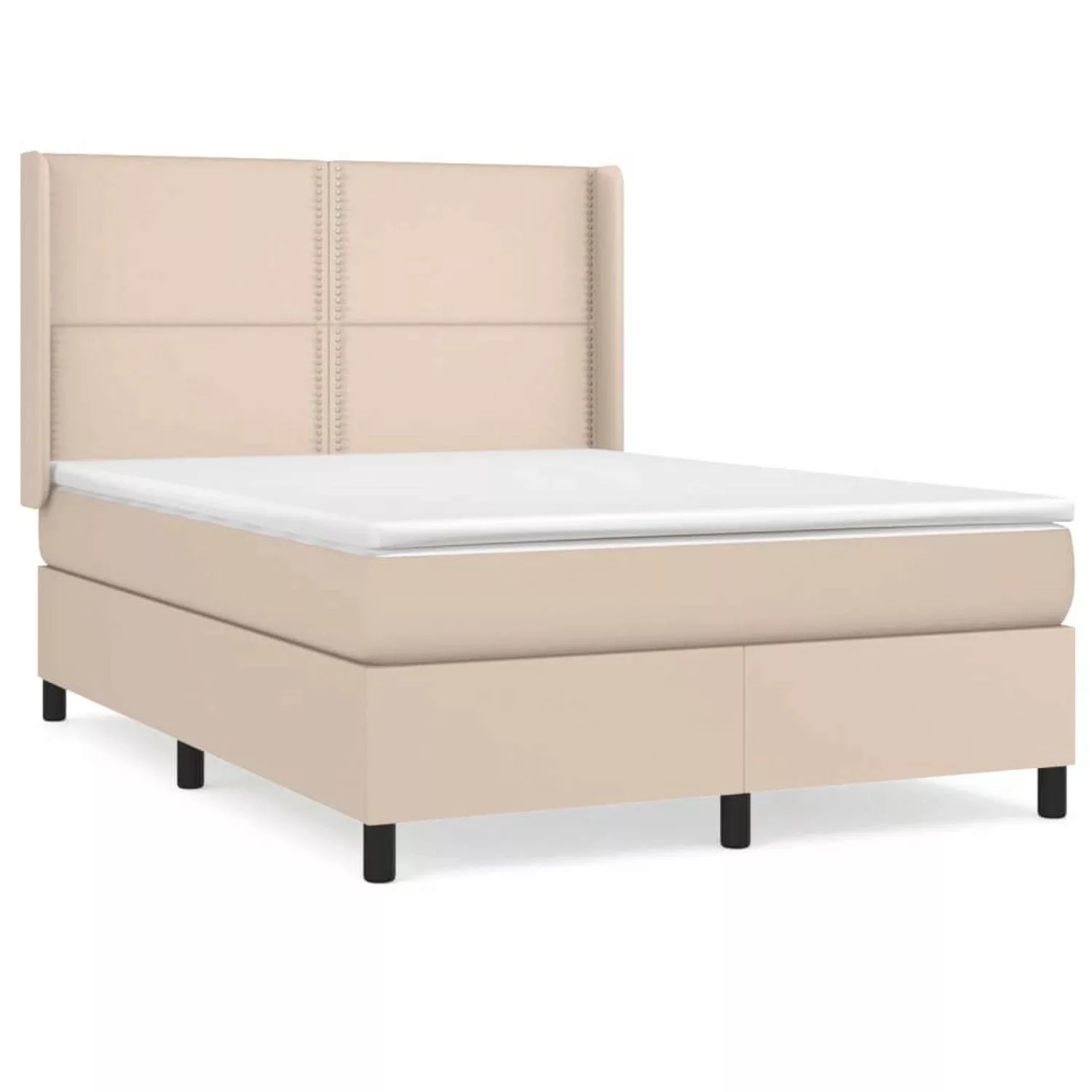vidaXL Boxspringbett Matratze Cappuccino-Braun 140x190cm Kunstleder1466269 günstig online kaufen