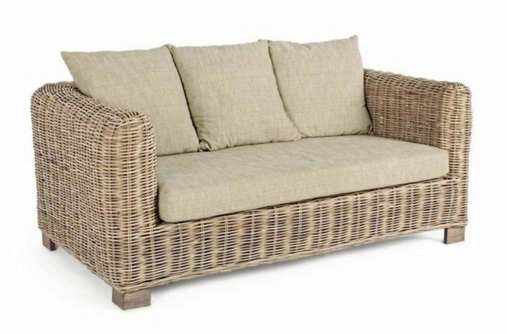 Natur24 Sofa Sofa Fortaleza 162x90x83cm Rattan Sofa Couch Polster günstig online kaufen