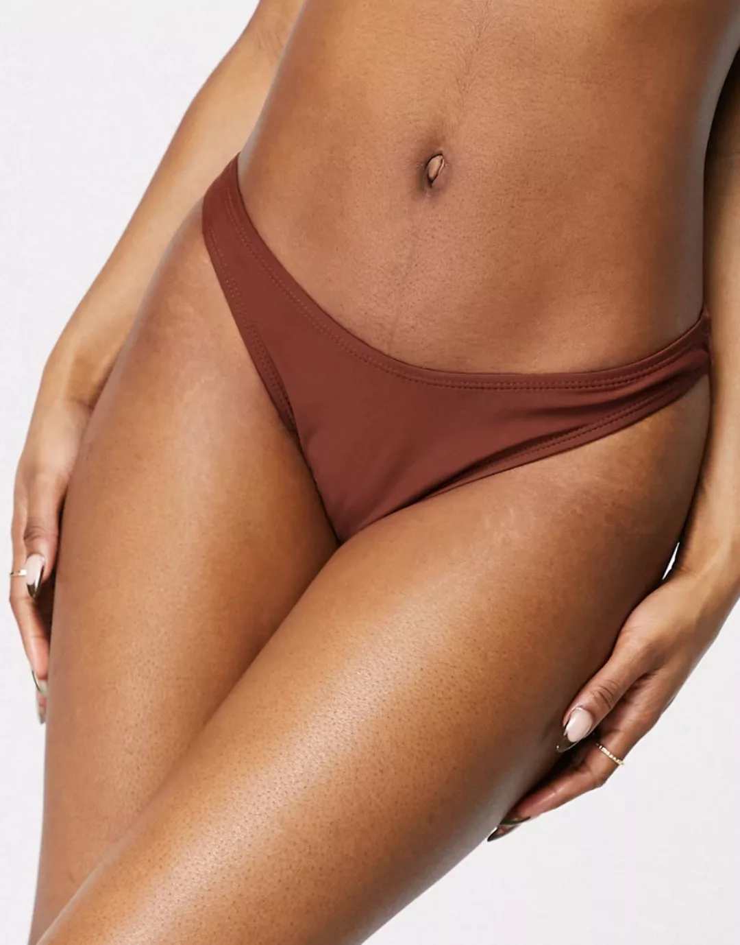 Public Desire – Bikiniunterteil in Schokoladenbraun mit hohem Beinausschnit günstig online kaufen