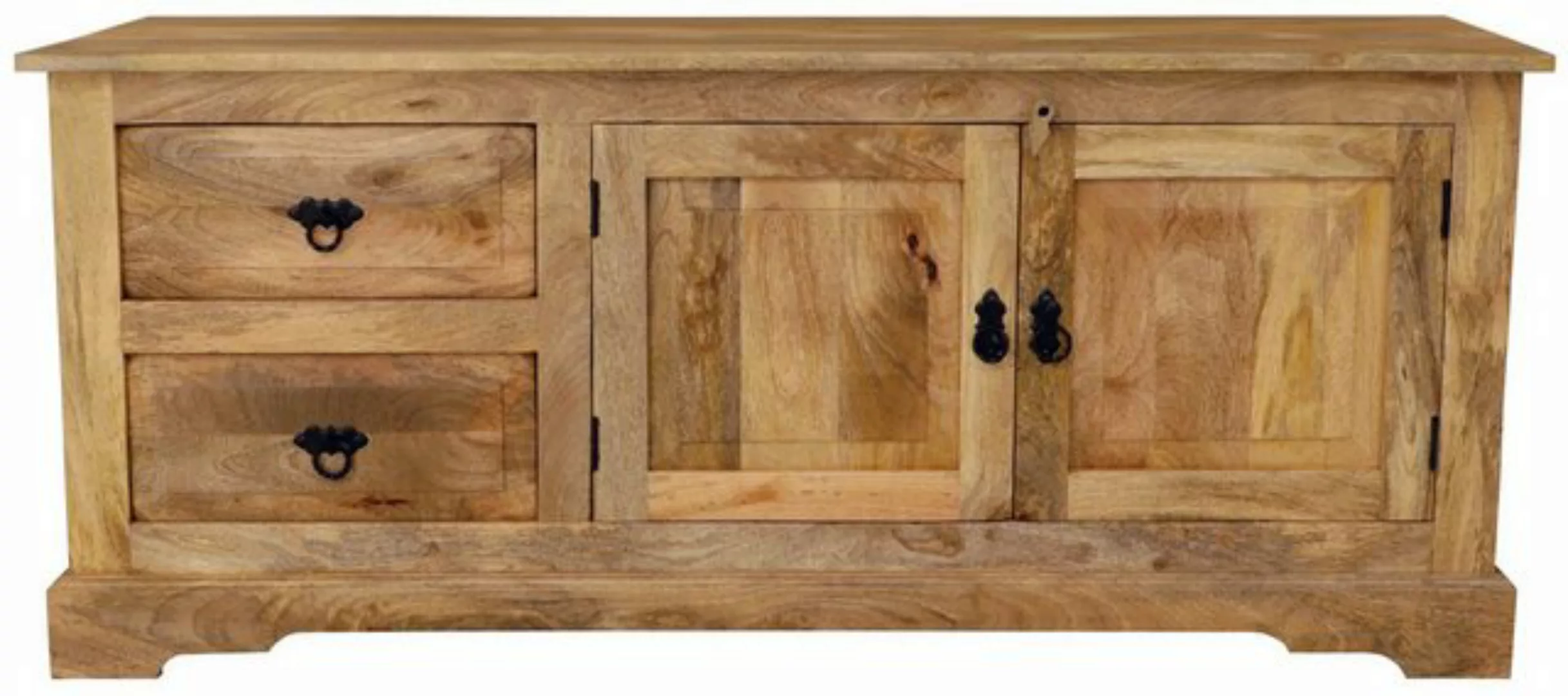 Indischesmoebelhausde TV-Schrank Fernsehtisch Guru 140x60x45 aus Mangoholz günstig online kaufen