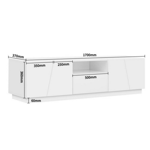 IDEASY TV-Schrank Moderner TV-Schrank, 170 x 37 x 42 cm, weiß, 2 Schränke, günstig online kaufen