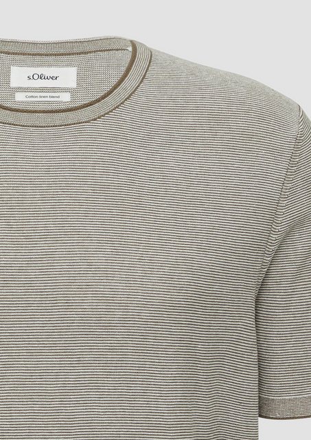 s.Oliver Strickpullover Gestreiftes Strick-T-Shirt aus Leinenmix günstig online kaufen