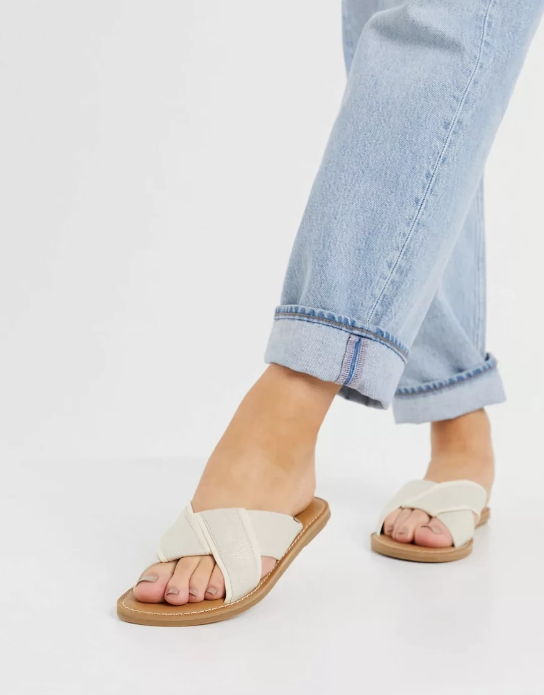 Toms – Viviana – Sandalen in Natur-Weiß günstig online kaufen