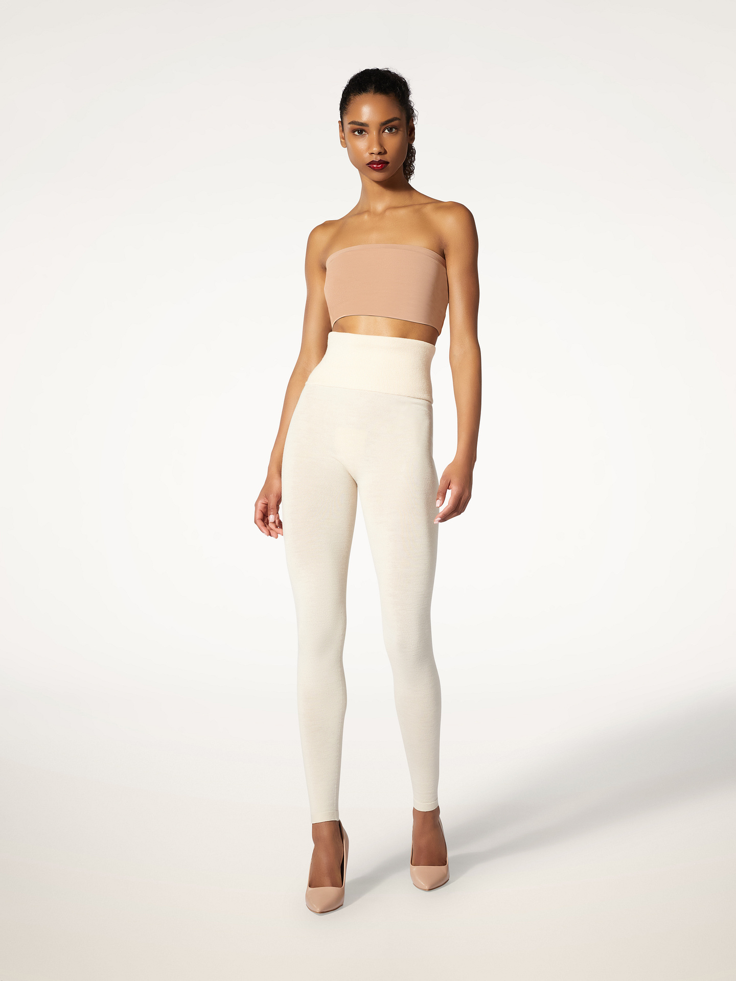 Wolford - THE W.O.W. WOOL-FORD LEGGINGS, Frau, coffee cream, Größe: M günstig online kaufen