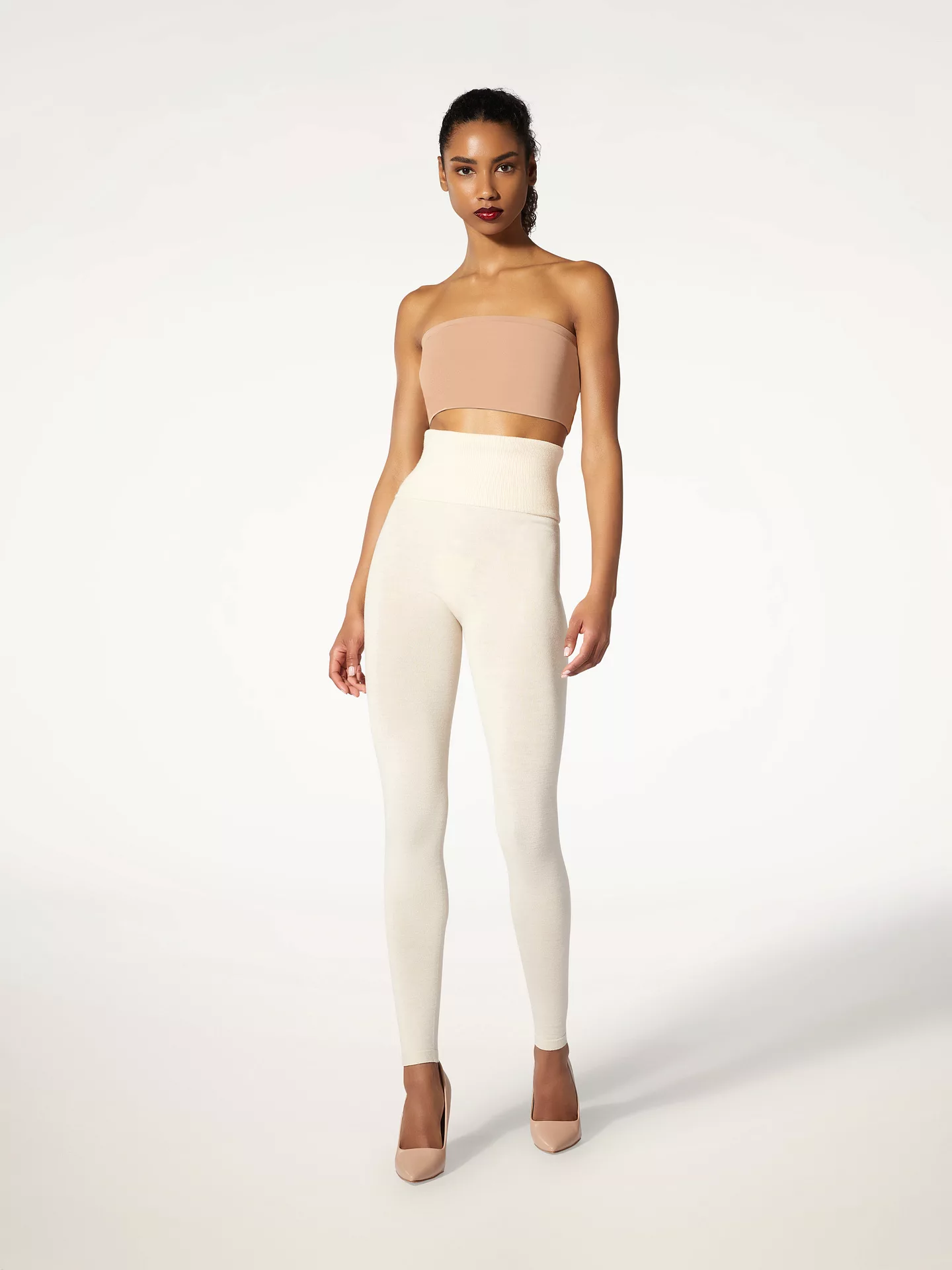 Wolford - THE W.O.W. WOOL-FORD LEGGINGS, Frau, coffee cream, Größe: XS günstig online kaufen