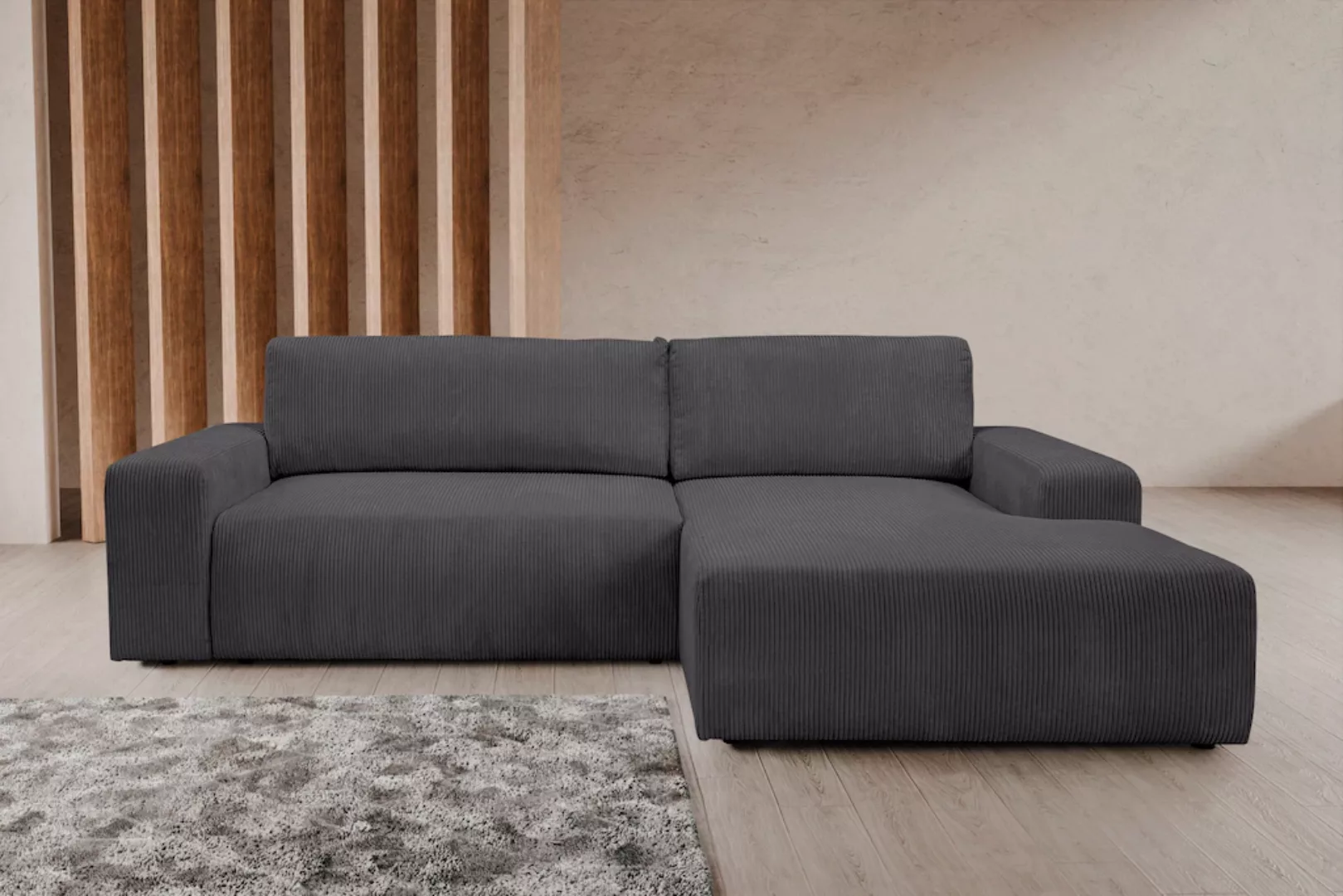 WERK2 Ecksofa "Hugo-L L-Form", Design Ecksofa in Cord mit Schlaffunktion & günstig online kaufen