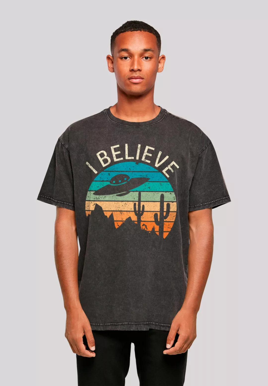 F4NT4STIC T-Shirt "I Believe UFO Alien Sonnenuntergang", Premium Qualität günstig online kaufen