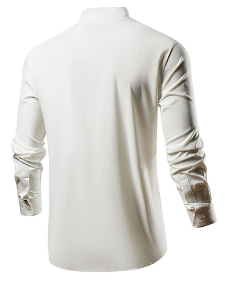 Allthemen Langarmhemd mit Stehkragen Slim Fit günstig online kaufen