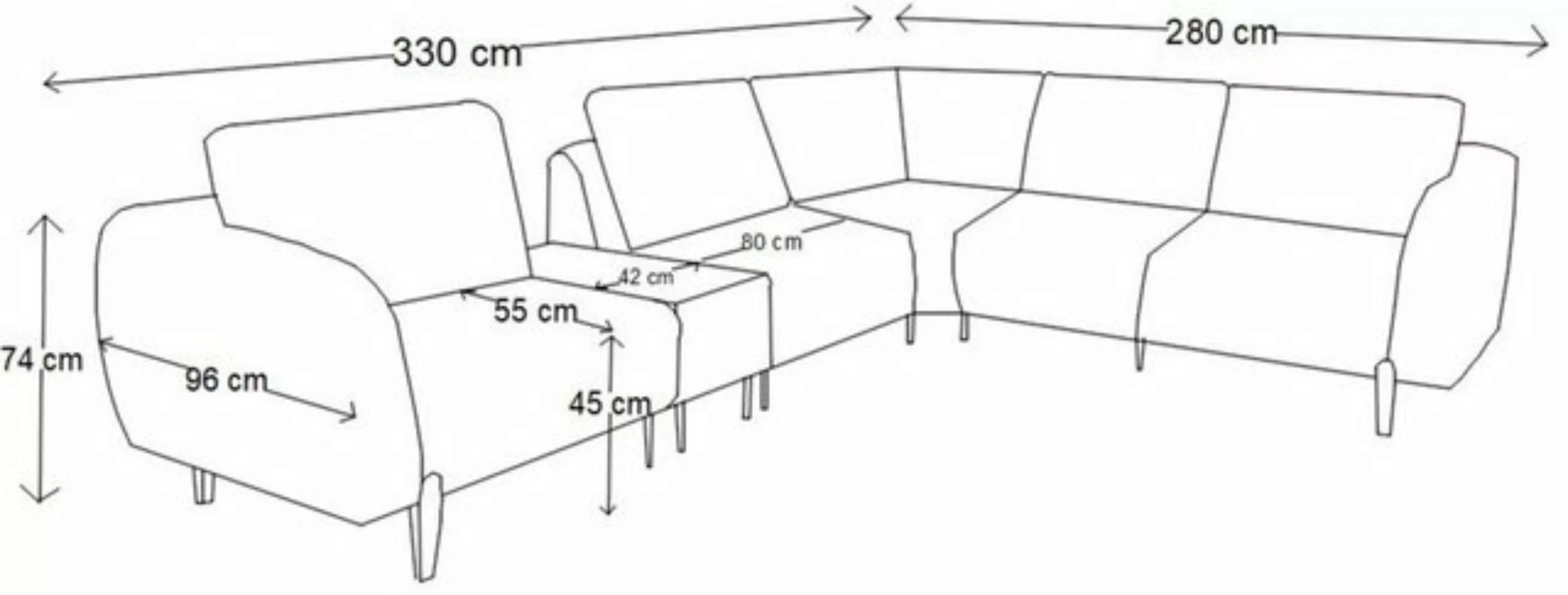 Möbeldreams Ecksofa Modernes Designer Ecksofa Noa, Modern, Design günstig online kaufen