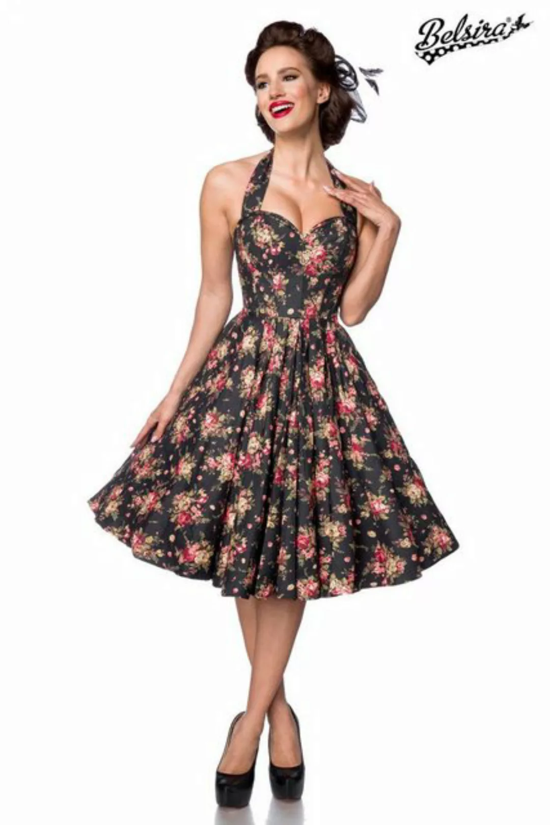 BELSIRA Sommerkleid 50er Jahre Pin Up Vintage Rockabilly Kleid Corsagenklei günstig online kaufen