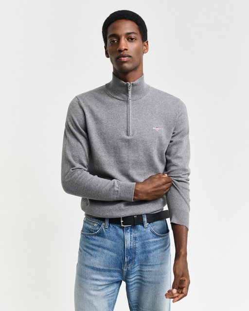 Gant Troyer CLASSIC COTTON HALF ZIP mit gerippten Details günstig online kaufen