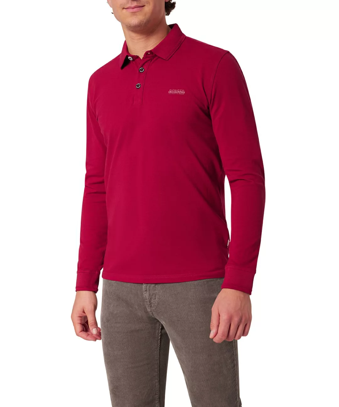 Pioneer Authentic Jeans Langarm-Poloshirt mit Kragen und Knopfleiste günstig online kaufen