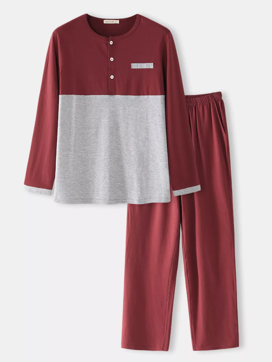 Atmungsaktive Pyjama-Sets aus Patchwork-Baumwolle für Männer günstig online kaufen