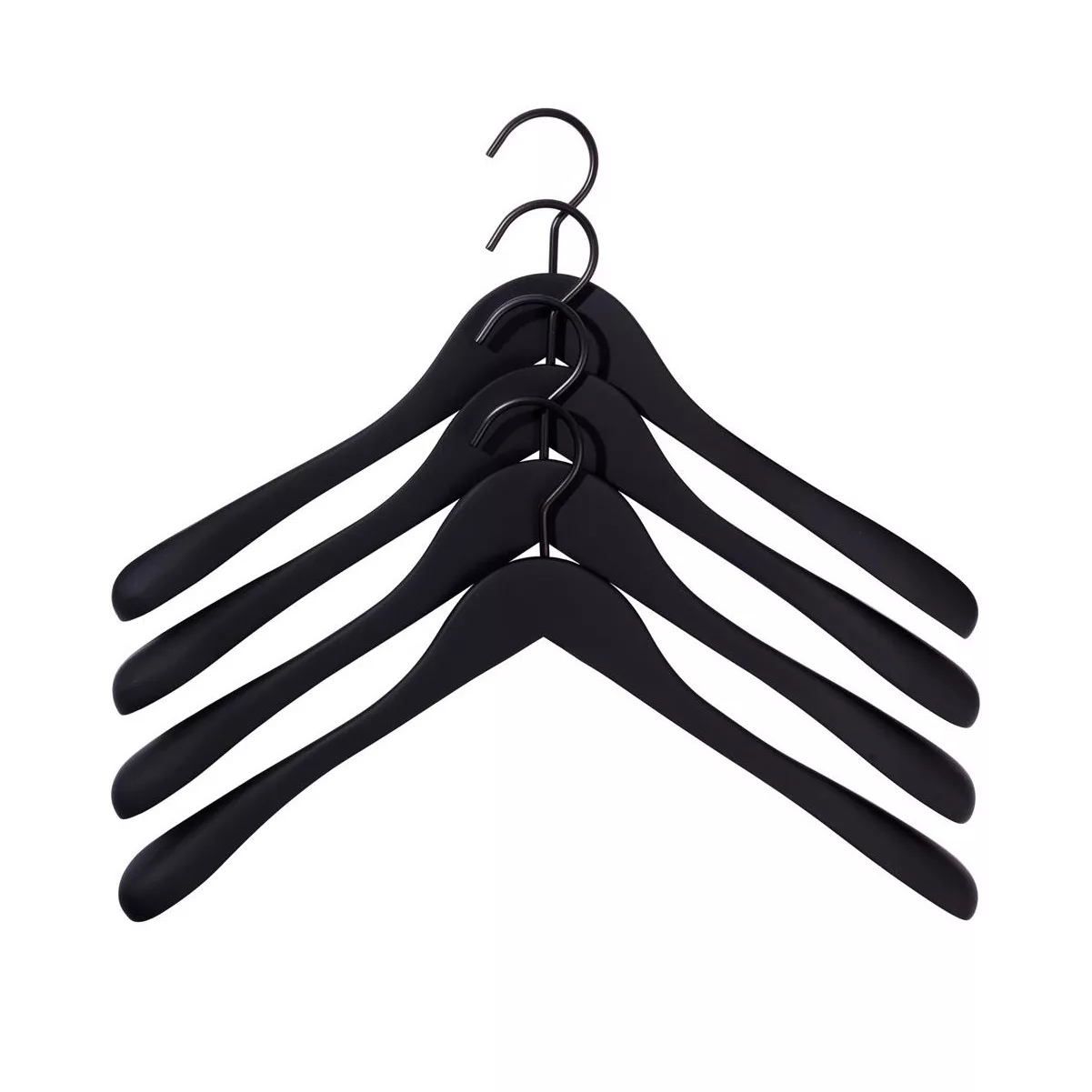HAY - Soft Coat Wide Kleiderbügel Set 4-teilig - schwarz/BxHxT 44x27x4cm günstig online kaufen
