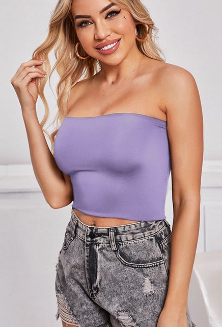 CHENIN T-Shirt Crop Tops für Damen, Sommer-Tank-Tops, ärmellos, trägerlos T günstig online kaufen
