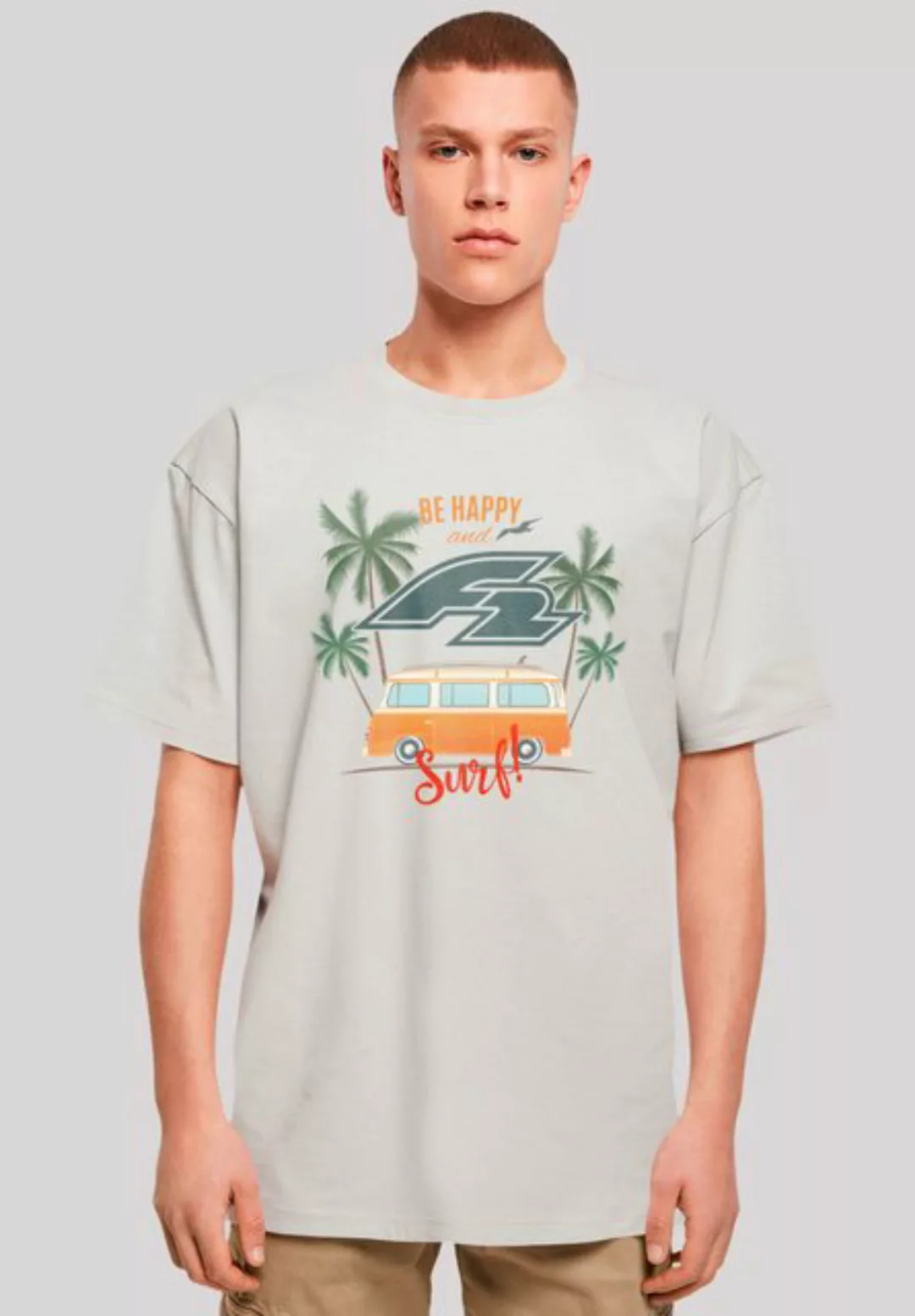 F2 T-Shirt F2 Be Happy And Surf Bulli Sommer Sommer, Surfer, Sport günstig online kaufen