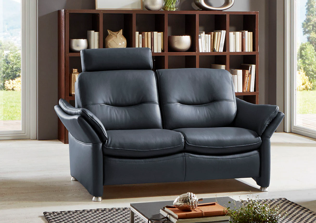 HUKLA 2-Sitzer "HU-SF15058 Ledersofa, Breite 164 cm", hochwertiges Glattled günstig online kaufen