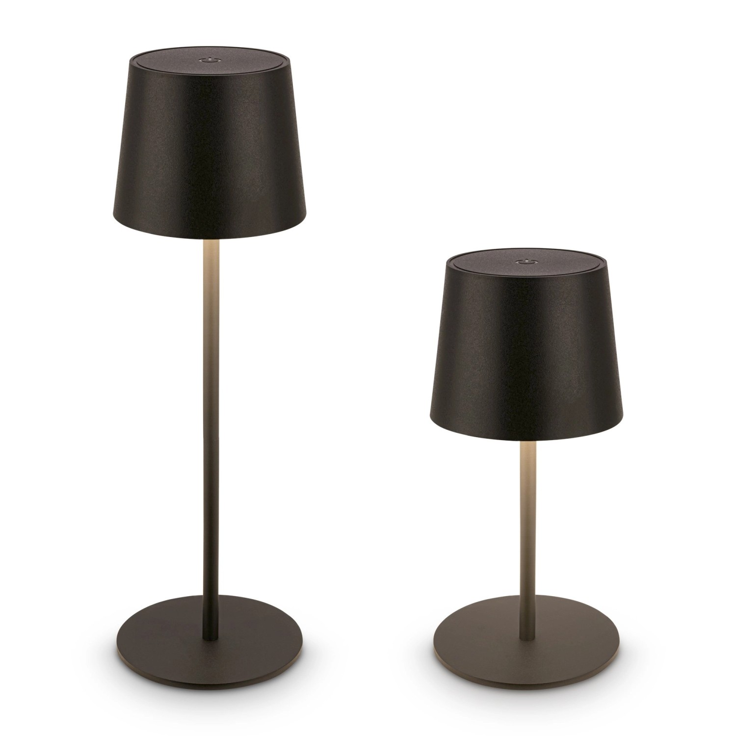 Brilo Akku-LED-Tischleuchte Bota Schwarz Ø 11 cm günstig online kaufen