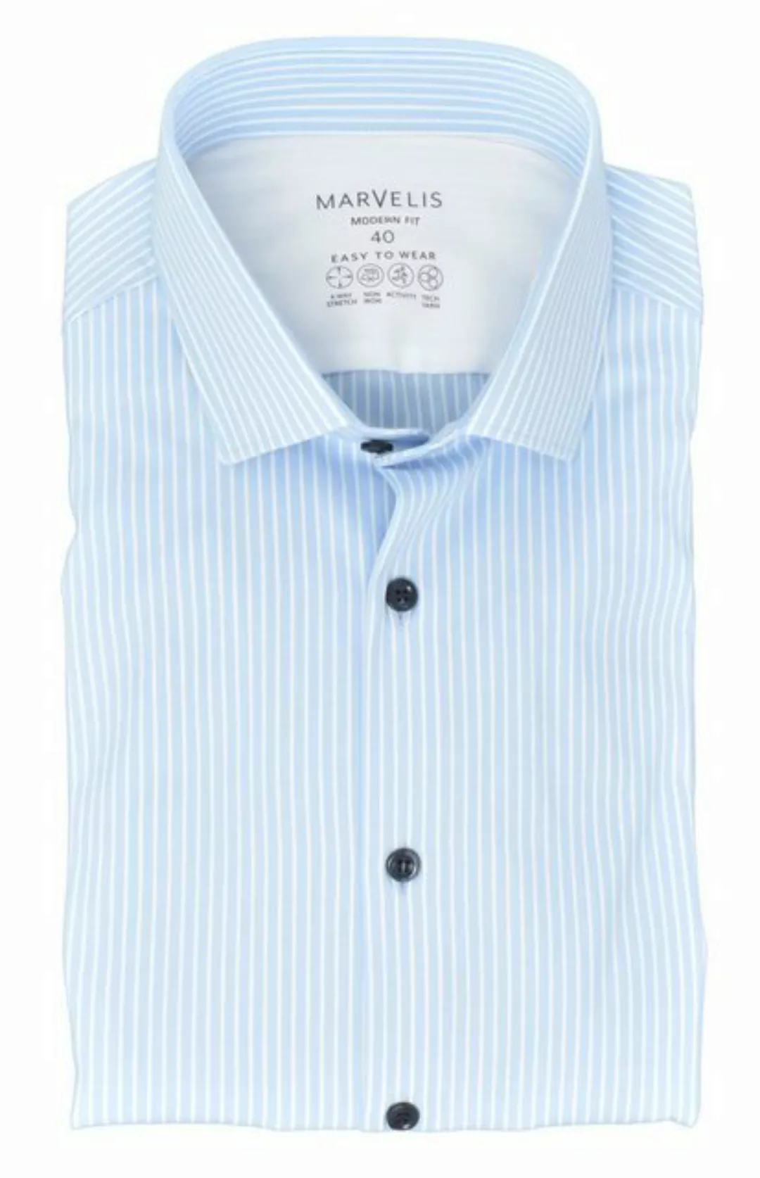 MARVELIS Businesshemd Easy To Wear Hemd - Modern Fit - Langarm - Gestreift günstig online kaufen