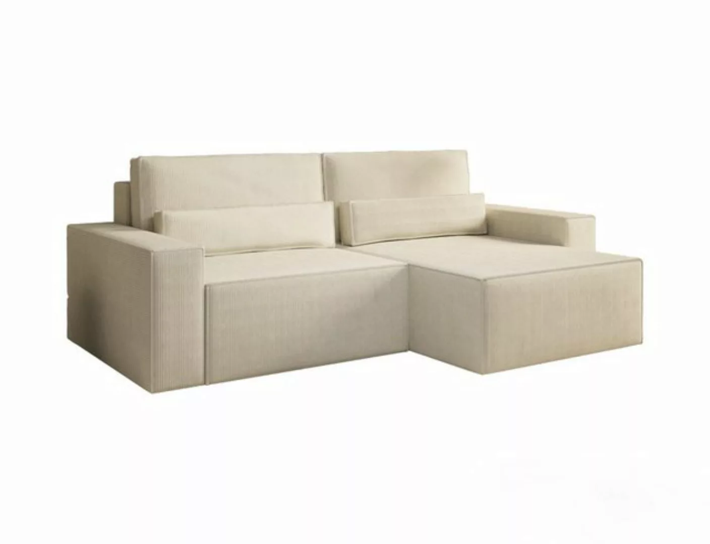 MOEBLO Ecksofa DENVER MINI aus Cord, Ottomane beidseitig montierbar Couch C günstig online kaufen