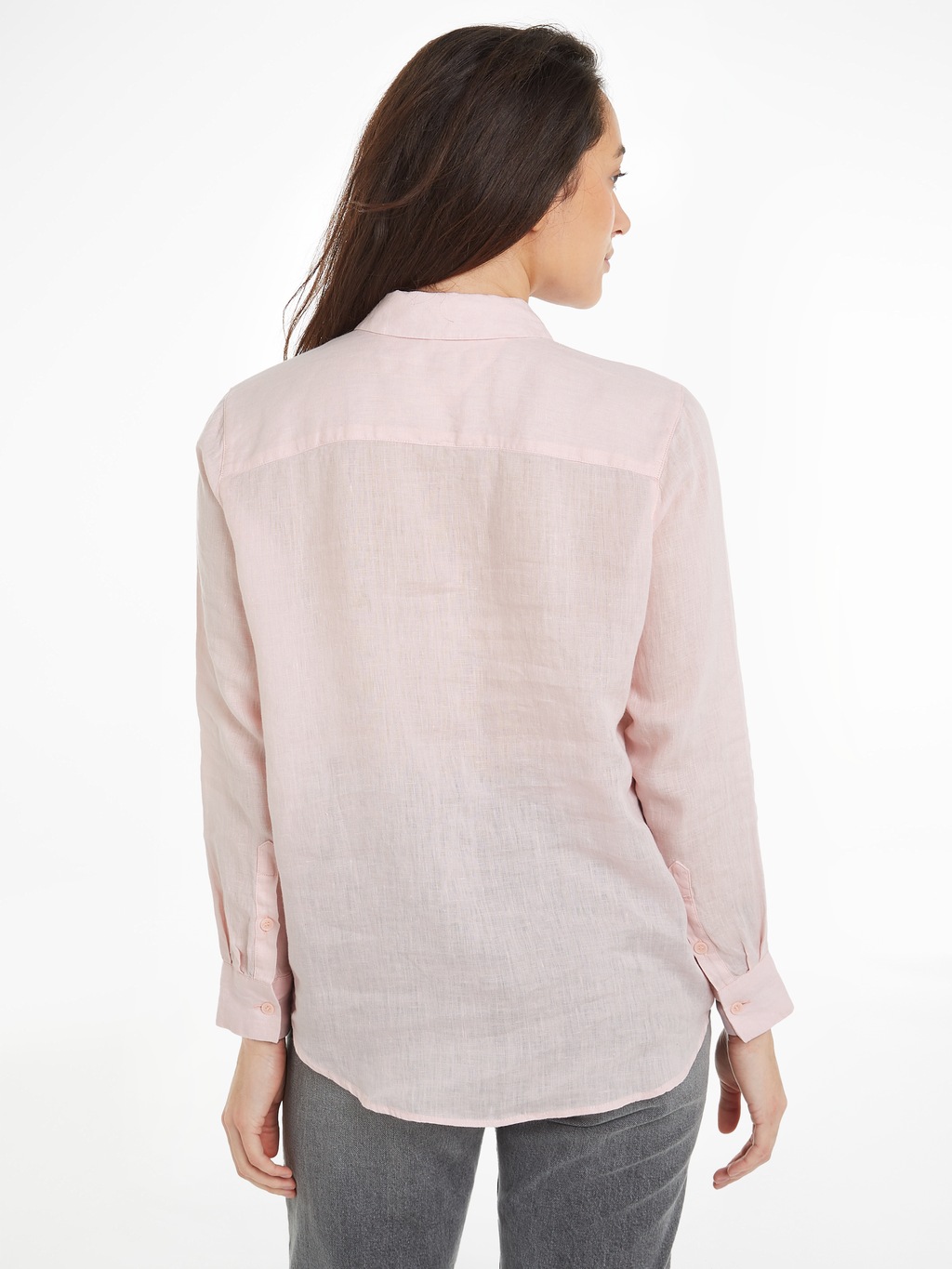 Tommy Hilfiger Hemdbluse "LINEN RELAXED SHIRT LS", mit Logostickerei auf de günstig online kaufen