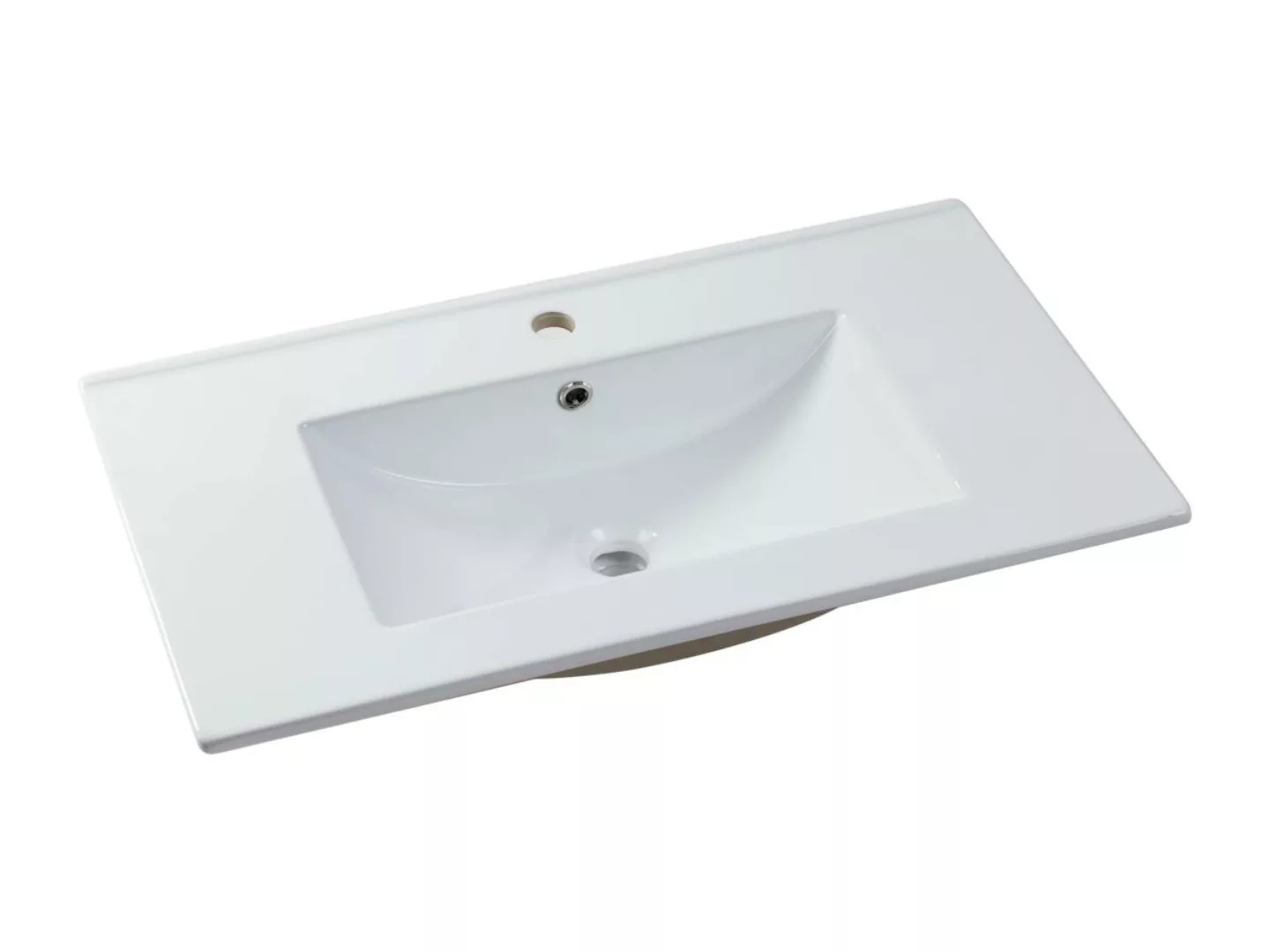 Einbauwaschbecken rechteckig - 81 x 46,5 cm - Keramik - Weiß - MOTIAC günstig online kaufen