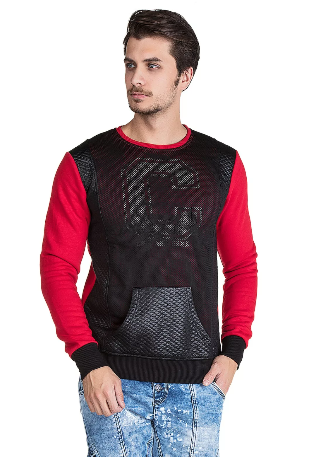 Cipo & Baxx Sweatshirt, in cooler Lochmuster-Optik günstig online kaufen