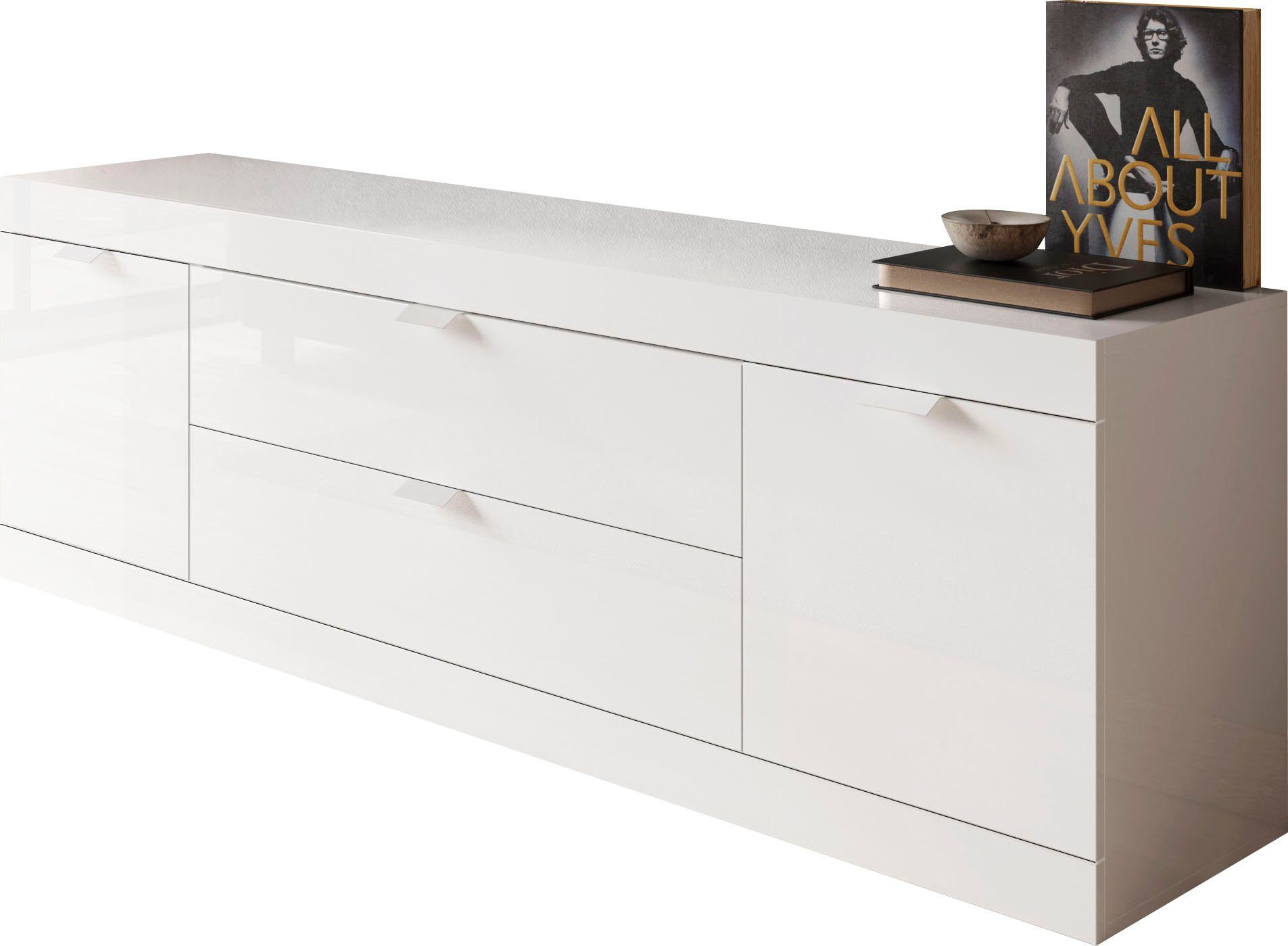 INOSIGN Lowboard "Slim, TV-Bank", Breite 181 cm, weiß Hochglanz Lack günstig online kaufen