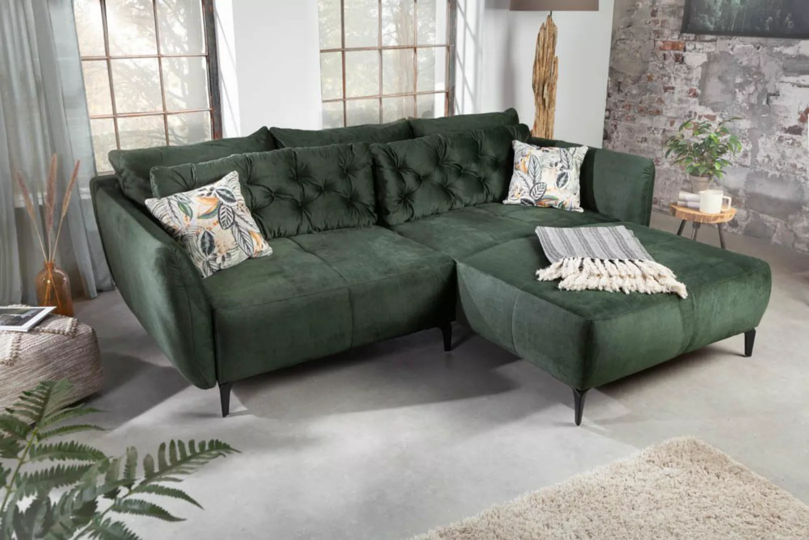 riess-ambiente Ecksofa MARRAKESCH 245cm flaschengrün, 2 Teile, Eckcouch · i günstig online kaufen