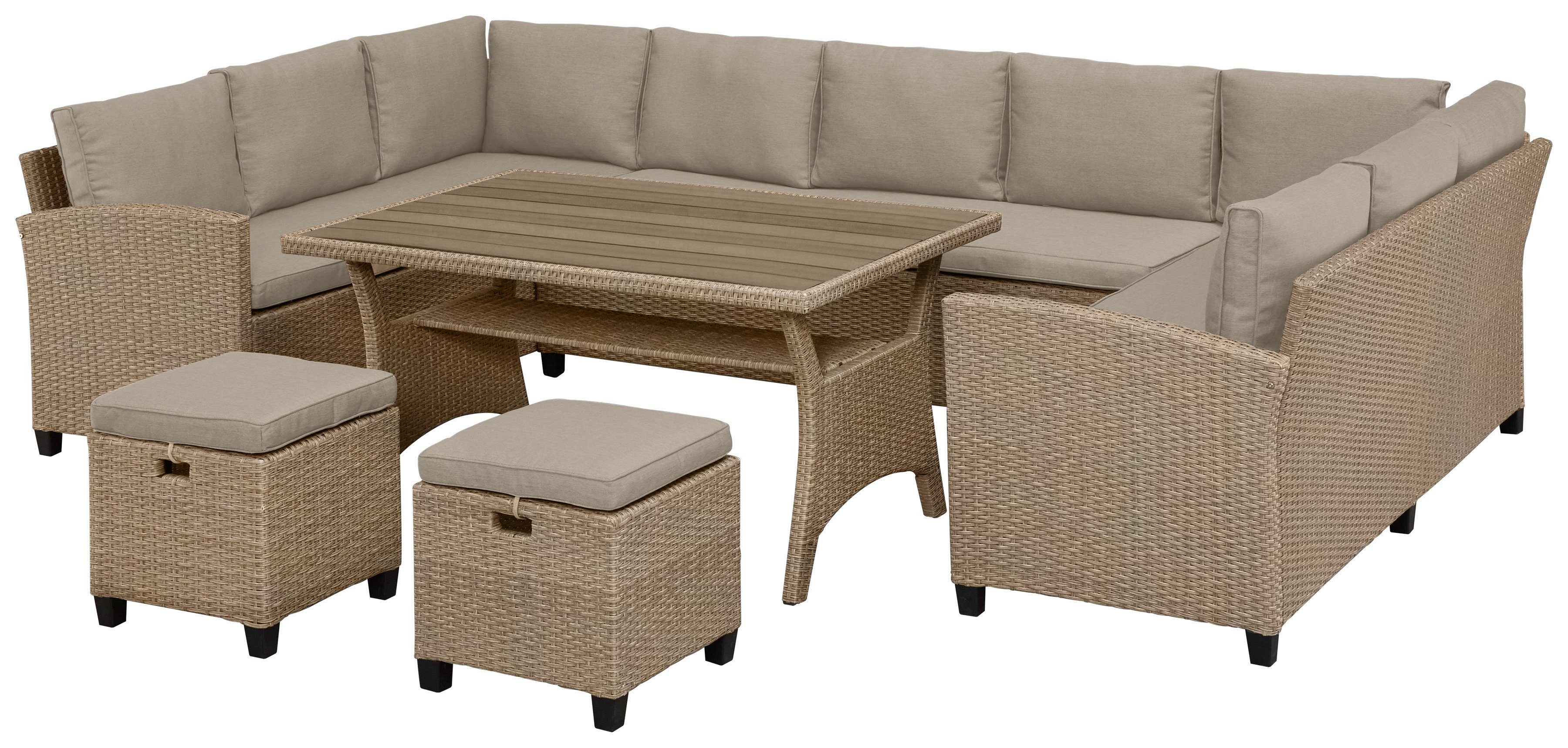 KONIFERA Gartenlounge-Set "Rotterdam", (Set, 20 tlg., 3x 3er Sofa, 2x Hocke günstig online kaufen
