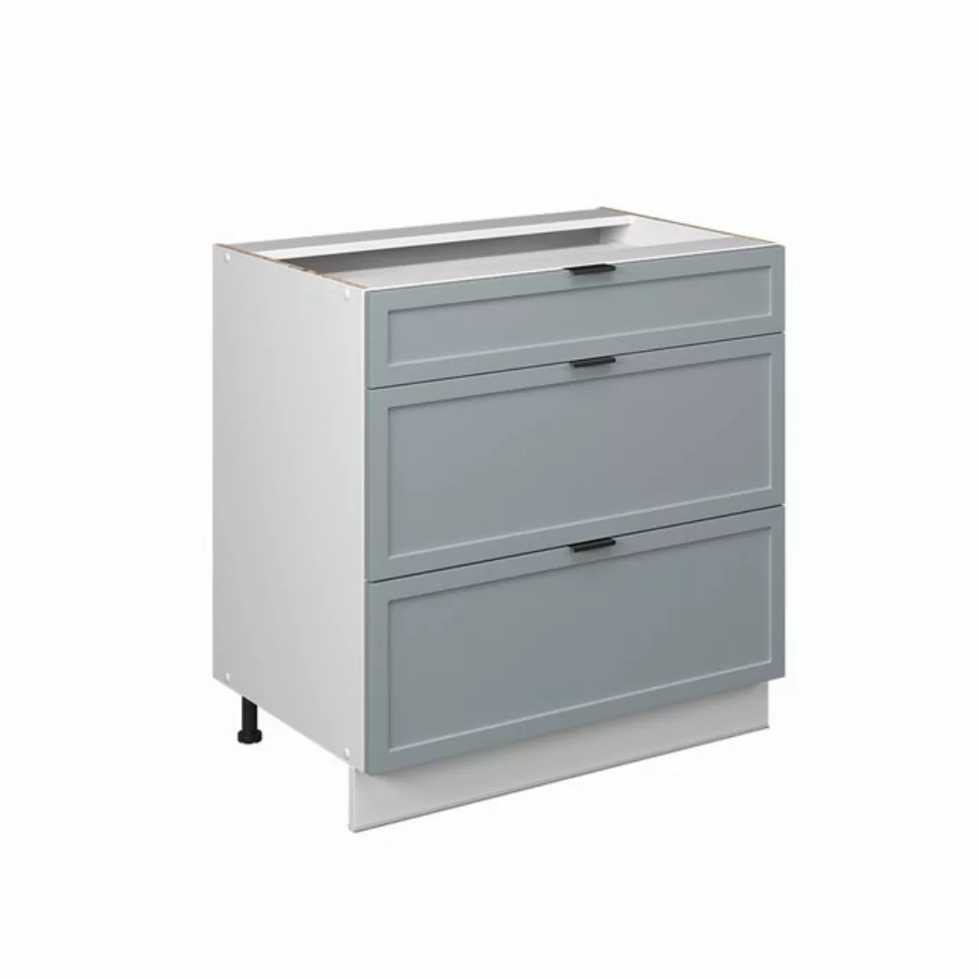 Vicco Unterschrank Fame-Line, Hellblau-grau/Weiß, 80 cm mit 3 Schubladen, o günstig online kaufen