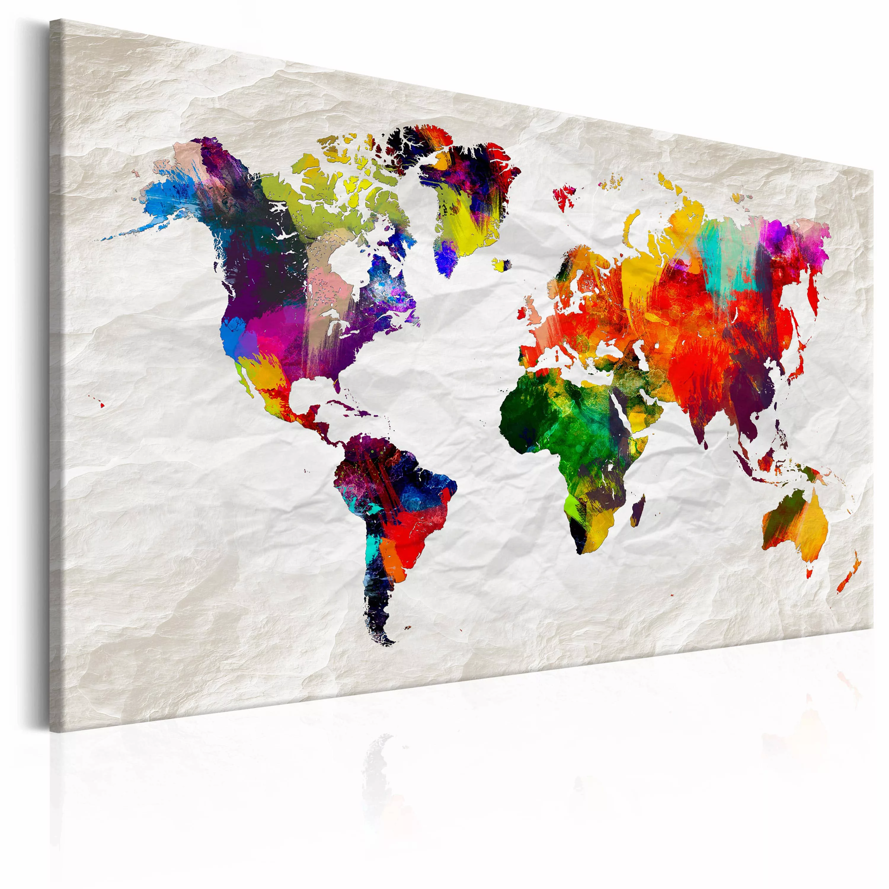 Wandbild - World Map: Rainbow Madness günstig online kaufen