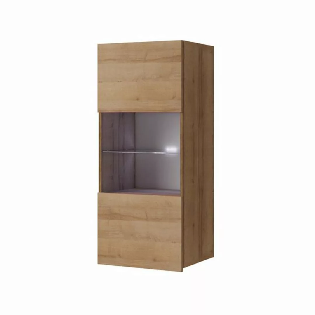 Lomadox Vitrine CAIRNS-132 in Eiche Nb., Modern, grifflos günstig online kaufen